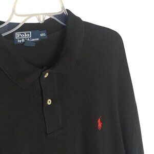 Polo Ralph Lauren Polo Shirt Mens 2XL Black Red Pony Embroidered Logo Cotton